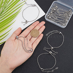 12 шт. браслет-слайдер из нержавеющей стали 304 Rolo Chain/Bolo Bracelets Making&nbsp;MAK-UN0001-19