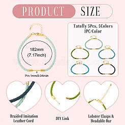 5 шт. 5 цвета 3 мм плетеный круглый шнур из искусственной кожи для изготовления браслета&nbsp;MAK-TA0001-35B
