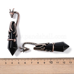 Большие подвески с ограненными заостренными пулями из натуральных и синтетических драгоценных камней&nbsp;G-L524-19R