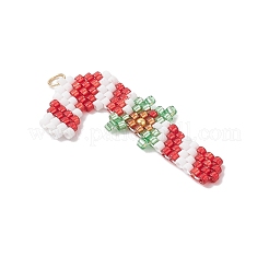 Подвески из стеклянного бисера на рождественскую тематику&nbsp;PALLOY-MZ00868-04