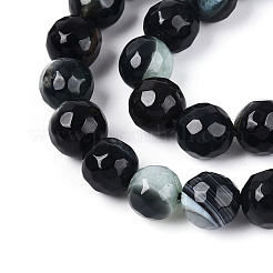 Нити окрашенных и нагретых натуральных агатовых бус с огненным кракелюром&nbsp;G-N359-01A-02