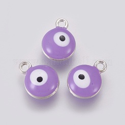 Двухсторонние подвески с эмалью из сплава с платиновым покрытием&nbsp;ENAM-WH0046-B07