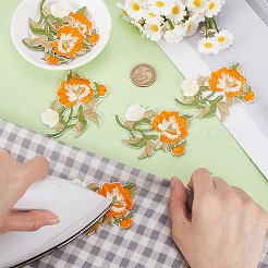 6 шт. цветочные нашивки из полиэстера и хлопка с компьютерной вышивкой&nbsp;PATC-HY0001-91A