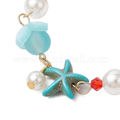 Браслеты с подвесками из окрашенных синтетических бирюзовых бусин&nbsp;BJEW-JB11852