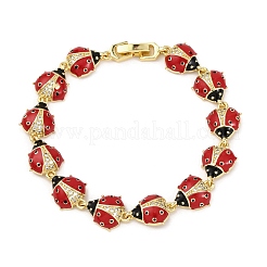 Латунные браслеты с микропаве из прозрачных кубических цирконий для женщин BJEW-H209-08A-G