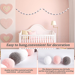 Хлопковые рождественские помпоны шарики гирлянды украшения&nbsp;AJEW-WH20020-101A