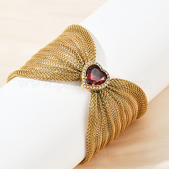 304 нержавеющая сталь кубический циркон кабель цепи браслеты для женщин&nbsp;BJEW-V013-01G