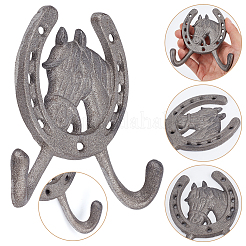 Чугунные крючки для одежды в форме подковы&nbsp;AJEW-WH0696-207A