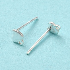 Серьги-пусеты из серебра 925 пробы в форме сердца с фурнитурой&nbsp;STER-K174-11S