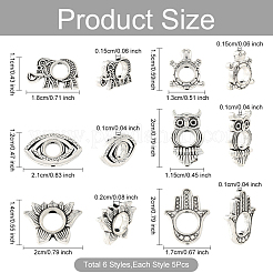 30шт 6 стиля сплава распорные бусины&nbsp;FIND-YW0007-82