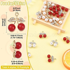 40шт 4 цвета подвески из сплава со стразами&nbsp;FIND-YW0017-92