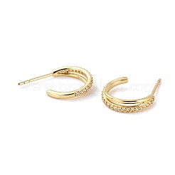 Сверкающие серьги полукольца с кубическим цирконием&nbsp;EJEW-C002-01G-RS