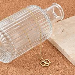 Латунный прозрачный кубический цирконий кулон в форме сердца ожерелья с цепочкой&nbsp;NJEW-M079-03G