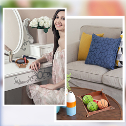 2 шт. 2-х стильный поднос для хранения из ПВХ-кожи с кнопкой-защелкой&nbsp;AJEW-GF0007-83