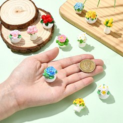 22 шт. 11 стиля цветочных украшений из смолы&nbsp;DJEW-CJ0001-24