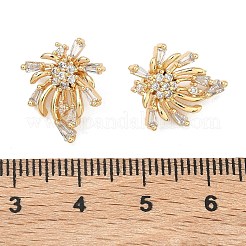 Латунные микропаве прозрачные подвески с фианитом&nbsp;KK-T080-21G