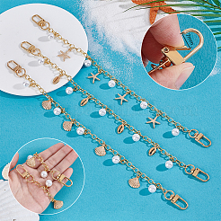 3 шт. 3 стиля океанская тематика сплава ракушка морская звезда подвеска латунные цепочки декоративные цепочки для сумки&nbsp;HJEW-PH02266