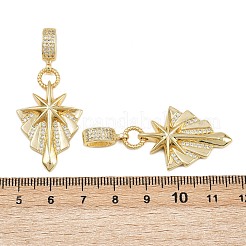 Подвески в форме звезд из латунных кристаллов с микропаве из прозрачных кубических цирконий&nbsp;KK-C132-29G