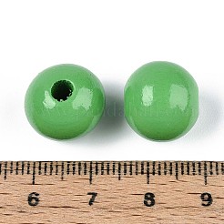 Круглые бусины из натурального дерева схима&nbsp;WOOD-A018-14mm-08