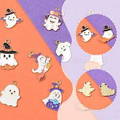 10шт 10 стиля хэллоуин тема сплава эмаль подвески&nbsp;ENAM-FS0003-86