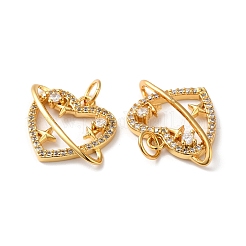 Подвеска из латуни с микропаве из прозрачного кубического циркония&nbsp;KK-D074-26G