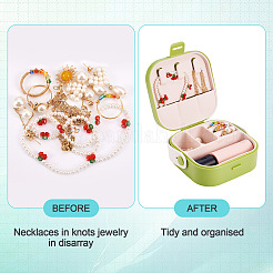 Квадратная коробка для набора ювелирных изделий из искусственной кожи&nbsp;AJEW-TAC0014-13A