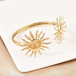 Браслеты-манжеты из нержавеющей стали 304 для женщин&nbsp;LS-BJEW-A147-01B-G