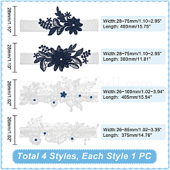 Ahademaker 2 комплект 2 стильных кружевных эластичных и полиэфирных кружевных подвязки для невесты&nbsp;AJEW-GA0004-75