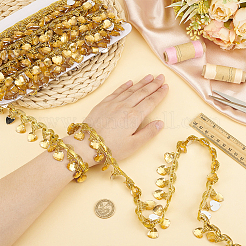 Кружевная лента из полиэстера с пластиковыми подвесками-кисточкой&nbsp;OCOR-WH0078-202A-01