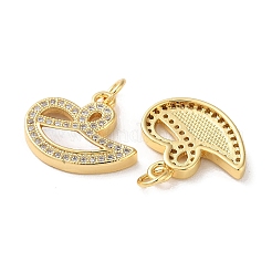 Латунные микропаве прозрачные подвески с фианитом&nbsp;KK-B083-33E-G