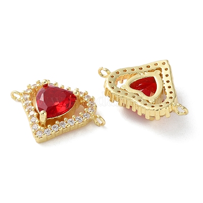 Подвеска-шарм в виде сердца из кубического циркония с покрытием из латуни KK-C084-04G-1