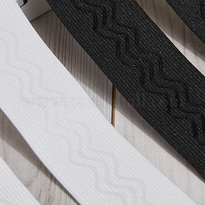 5м 2-цветные полиэстеровые нескользящие силиконовые эластичные захватные ленты для шитья одежды&nbsp;SRIB-GF0001-46-1