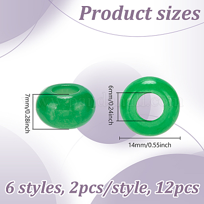 12 шт. 6 вида натуральных бусин из китайского южного нефрита&nbsp;G-NB0005-90-1
