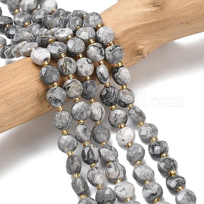 Натуральная карта каменные бусы пряди&nbsp;G-K389-B84-01-1