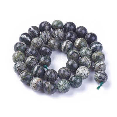 Натуральный зеленый зебра яшма бисер прядь&nbsp;G-F642-08-B-1