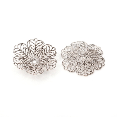 6-лепестковые латунные причудливые шапочки для бусин&nbsp;LS-KK-I669-07P-1