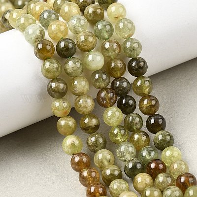 Естественный зеленый гранат бисер нитей&nbsp;G-G344-A04-6mm-1