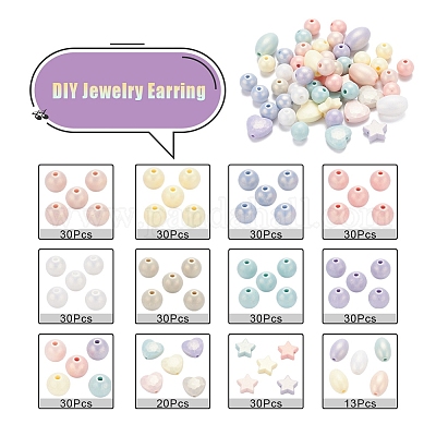 333шт 12 стильные окрашенные акриловые бусины&nbsp;MACR-YW0001-52-1