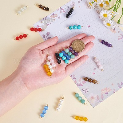 10шт тройной натуральный малайзийский нефрит круглые подвески из бисера&nbsp;PALLOY-SW00003-04-1