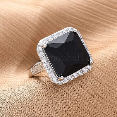 Латунные кольца-манжеты с микропаве и прозрачным цирконием для женщин&nbsp;RJEW-A062-04P-1