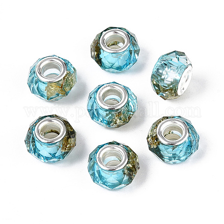 Прозрачные европейские бусины-рондель из смолы RESI-N044-01J-1