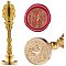 DIY Scrapbook, Brass Wax Seal Stamp and Alloy Handles, Dolphin, Golden, 103mm, Stamps: 2.5x1.45cm