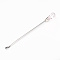 Iron Pigment Stirring Rod Spoon, with Plastic Head, Microblading Tattoo Powder Ink Mixing Stick, Pink, 104x2~9.5mm