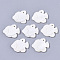 Natural Freshwater Shell Pendants, Carved, Fish, White, 23x27~28x3mm, Hole: 1.6mm