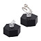 Acrylic Finger Ring Display Holders, Hexagon, Black, 3.45x3x1.5cm