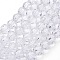 Transparent Glass Bead Strands, Imitate Austrian Crystal, Faceted(32 Facets), Round, Clear, 6mm, Hole: 1mm, about 100pcs/strand, 21~22 inch