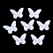 Electroplate Plastic Beads, Butterfly, White, 14x19x6mm, Hole: 1.8mm