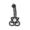 Seed Beads Beaded Charms, Guitar Pendants, Black, 45x22x2mm, Hole: 3.5mm