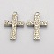 Tarnish Resistant Cross 304 Stainless Steel Pendants, Stainless Steel Color, 25x12.5x2.5mm, Hole: 2mm