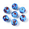 Handmade Lampwork Beads, Round & Phoenix Tail, Cornflower Blue, 11.5~13mm, Hole: 1.2~2.5mm
